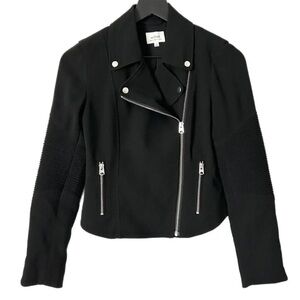 Aritzia Wilfred Montesson Motorcycle Zip Up Jacket Size 10 Black